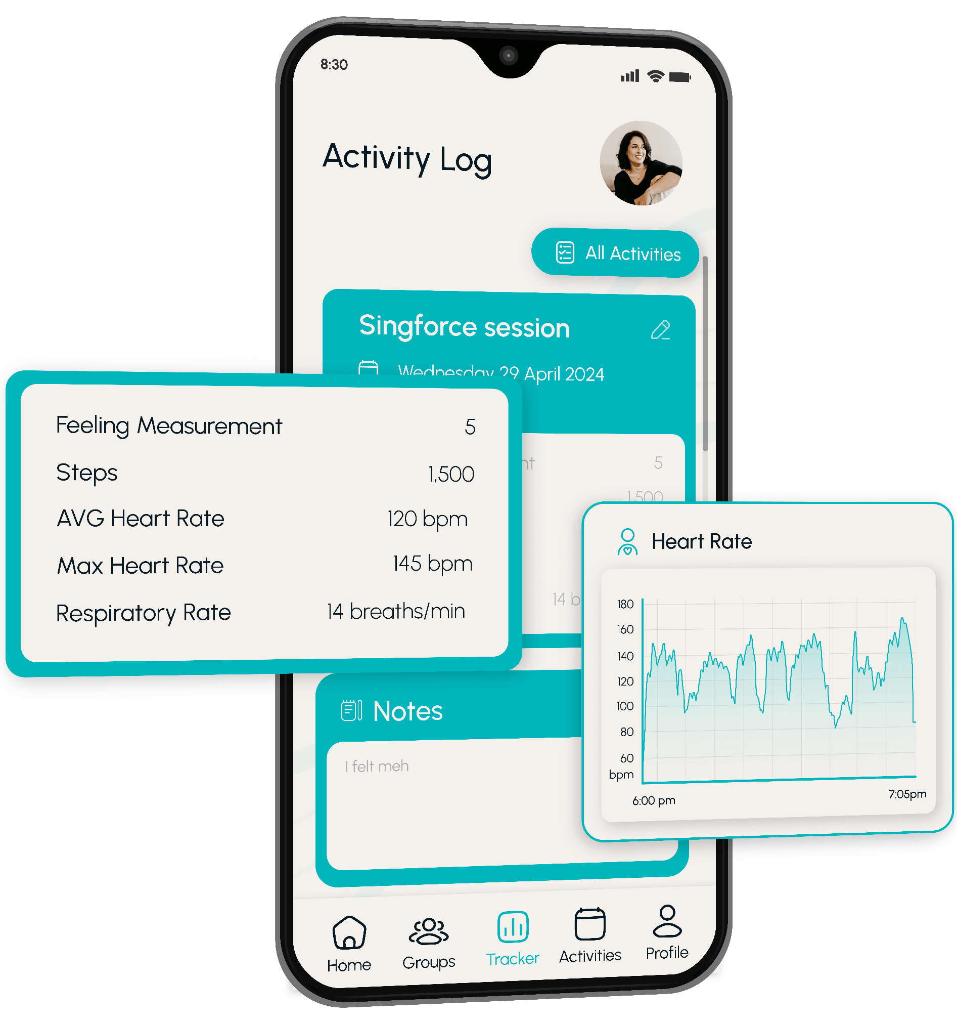 Track your health — and your harmony. B